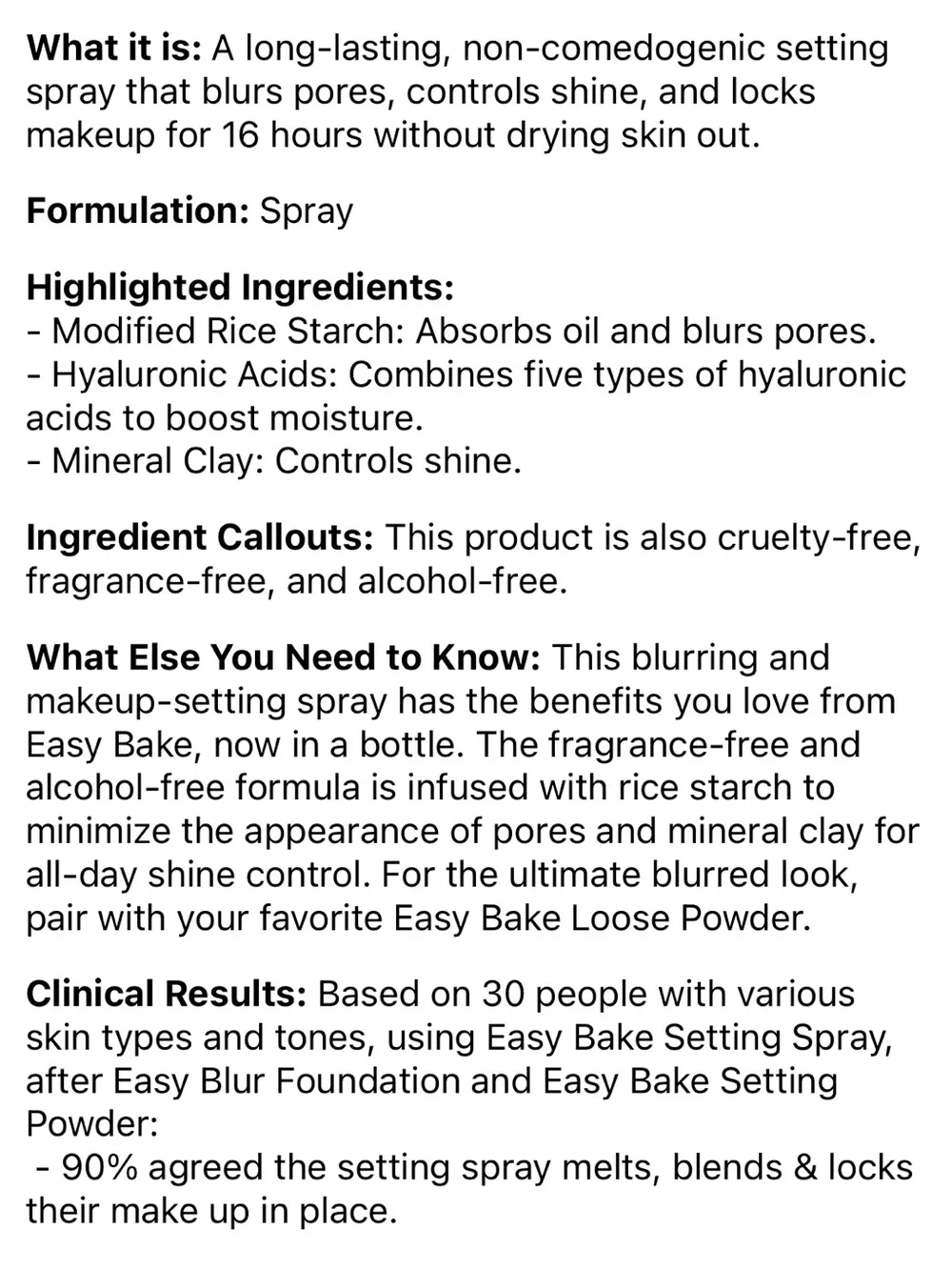 Huda Beauty Mini Easy Bake Blurring Setting Spray